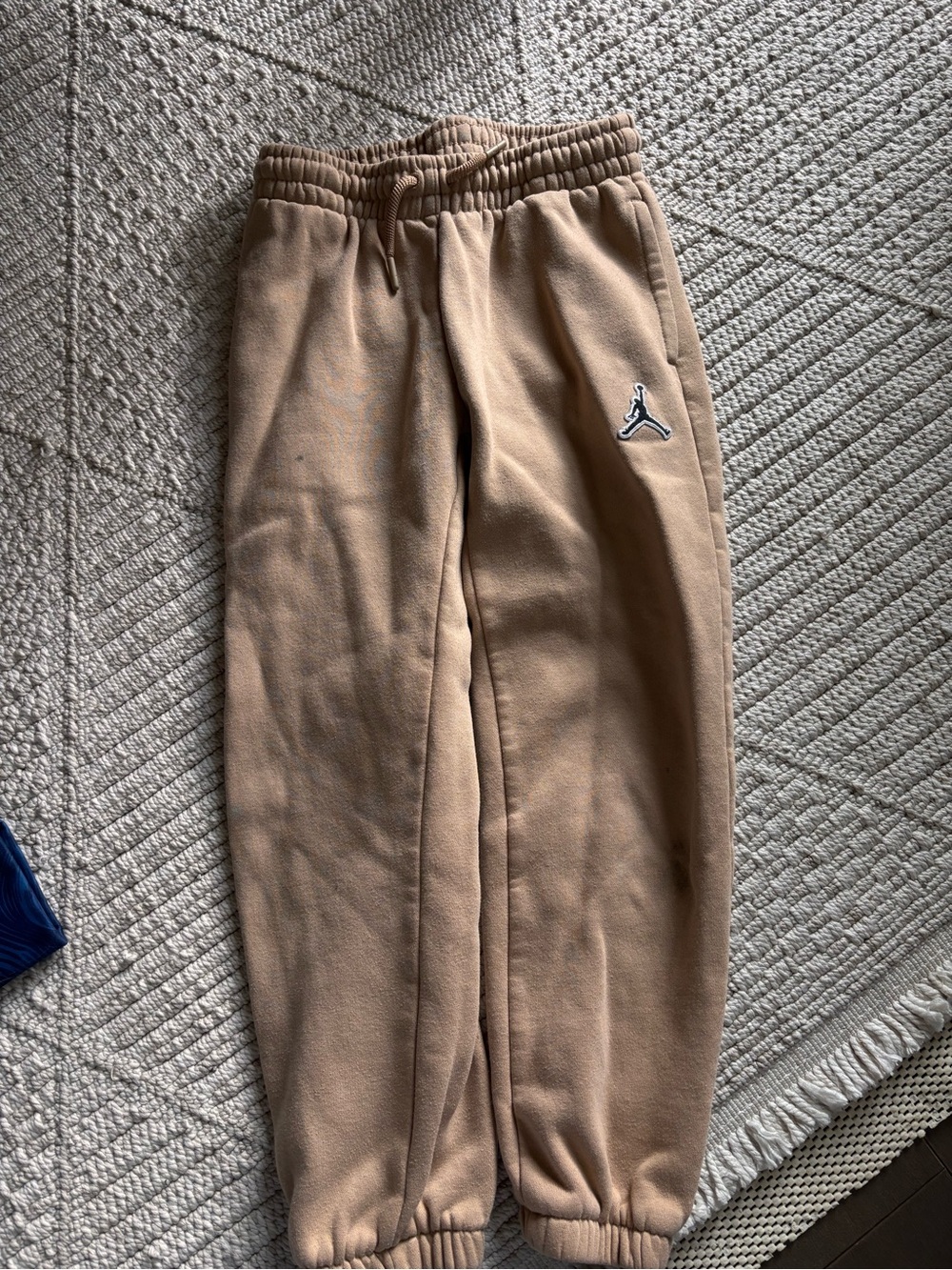 Jordan Kids Tan Fleece Joggers with Embroidered Jumpman